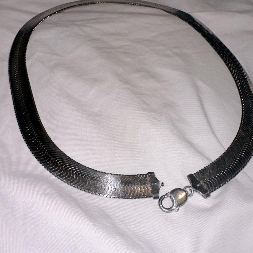 Authentic 925 sterling silver herringbone chain